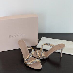 ALEXANDRE BIRMAN Selena 85 Tricolor Metallic Braided Sandal - 37.5